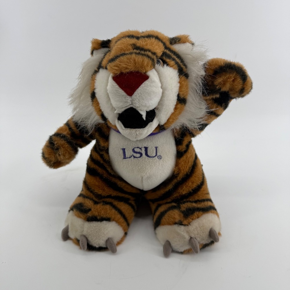 LSU Tigers Plush Mascot Stuffed Animal Mike the Tiger‎ Orange Black Stripe Music